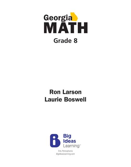 Book cover of Georgia Math 2024 Grade 8