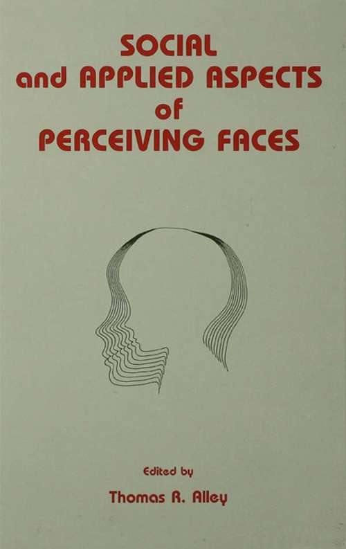 Book cover of Social and Applied Aspects of Perceiving Faces