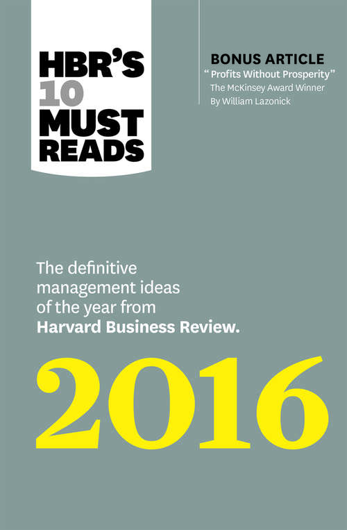 Book cover of HBR's 10 Must Reads 2015