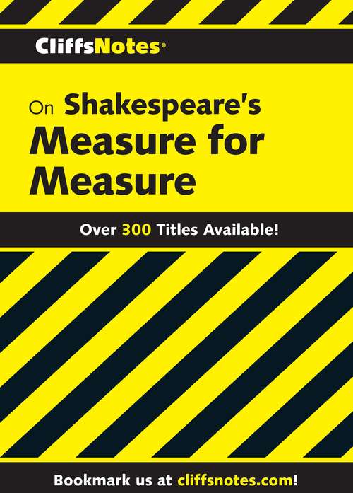 Book cover of CliffsNotes on Shakespeare's Measure For Measure