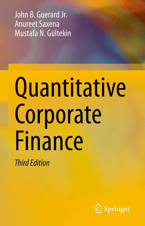 Book cover of Quantitative Corporate Finance (3rd ed. 2022)