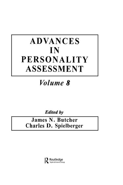 Book cover of Advances in Personality Assessment: Volume 8 (Advances in Personality Assessment Series: Vol. 10)