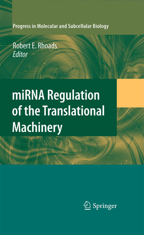 Book cover of miRNA Regulation of the Translational Machinery