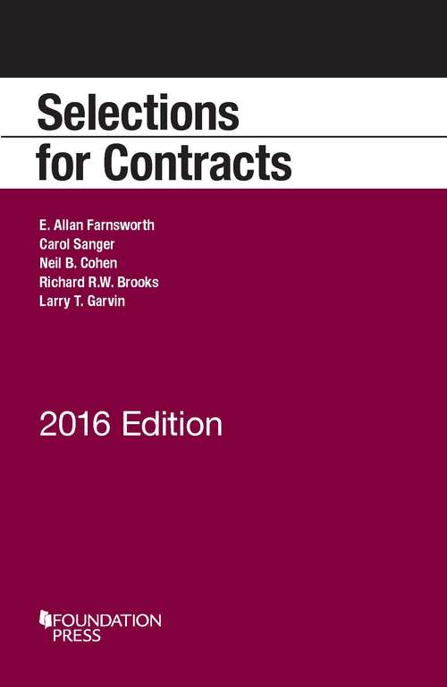Book cover of Selections for Contracts (2016 Edition)