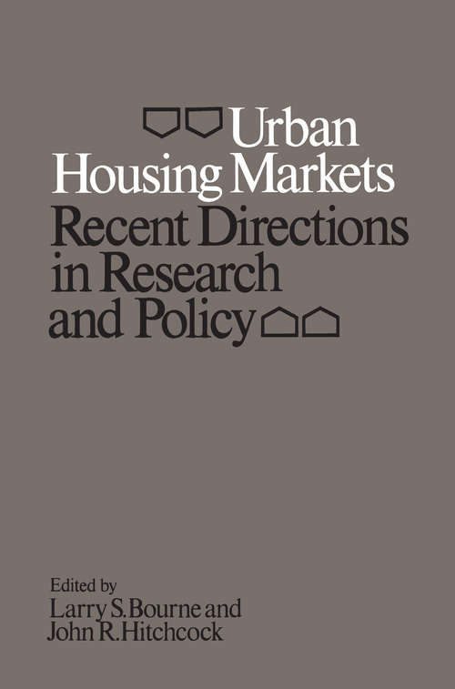 Book cover of Urban Housing Markets: Recent Directions in Research and Policy