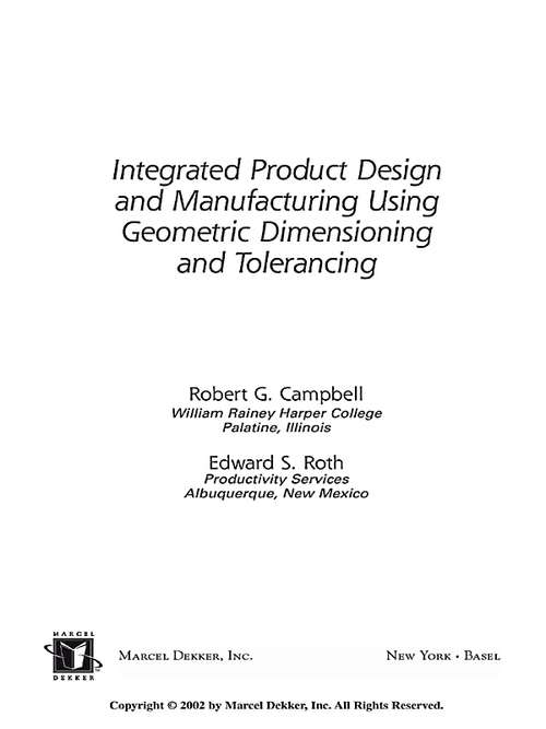 Book cover of Integrated Product Design and Manufacturing Using Geometric Dimensioning and Tolerancing