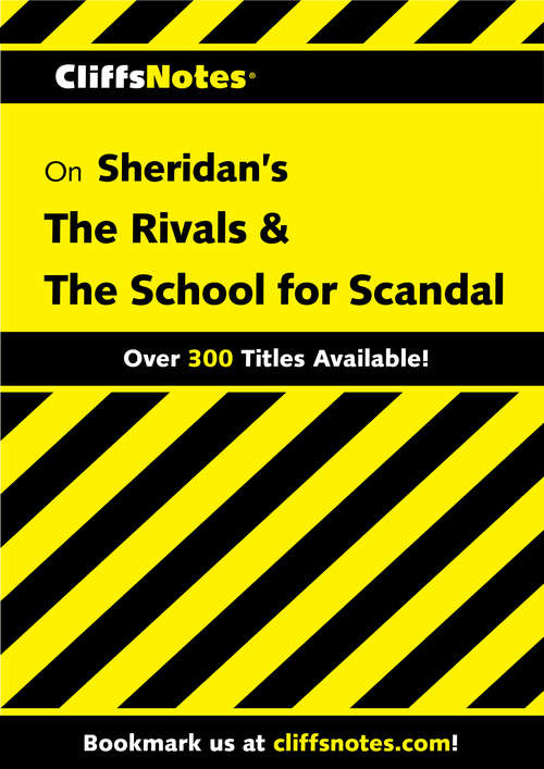 Book cover of CliffsNotes on Sheridan's The Rivals & The School for Scandal