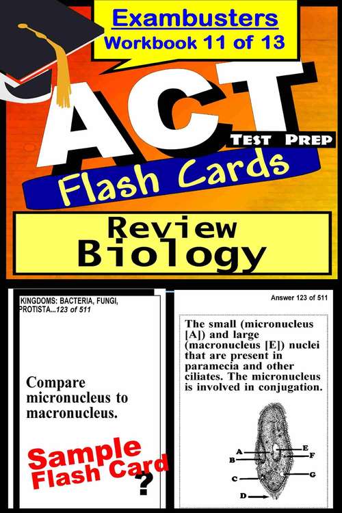 Book cover of ACT Test Prep Flash Cards: Biology Review (Exambusters ACT Workbook: 11 of 13)