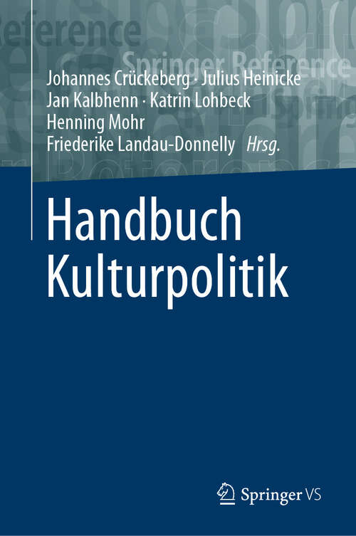 Book cover of Handbuch Kulturpolitik (2024)