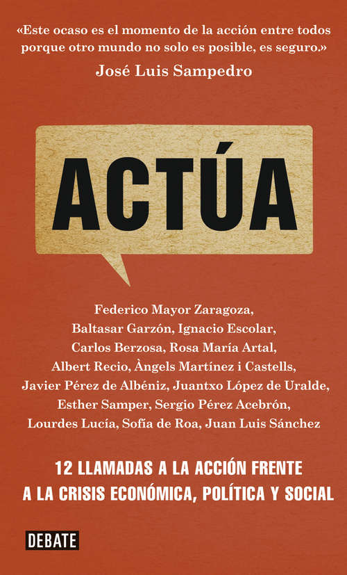 Book cover of Actúa: 12 llamadas a la acción frente a la crisis económica, política y social