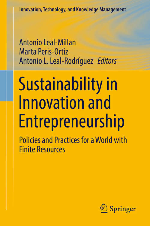 Book cover of Sustainability in Innovation and Entrepreneurship
