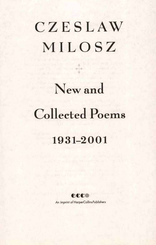 Book cover of New and Collected Poems: 1931-2001