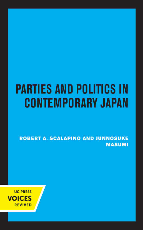 Book cover of Parties and Politics in Contemporary Japan