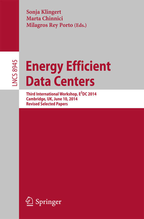 Book cover of Energy Efficient Data Centers