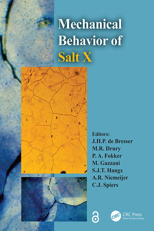 Book cover of The Mechanical Behavior of Salt X: PROCEEDINGS OF THE 10TH CONFERENCE ON THE MECHANICAL BEHAVIOR OF SALT (SALTMECH X), UTRECHT, THE NETHERLANDS, 06-08 JULY 2022