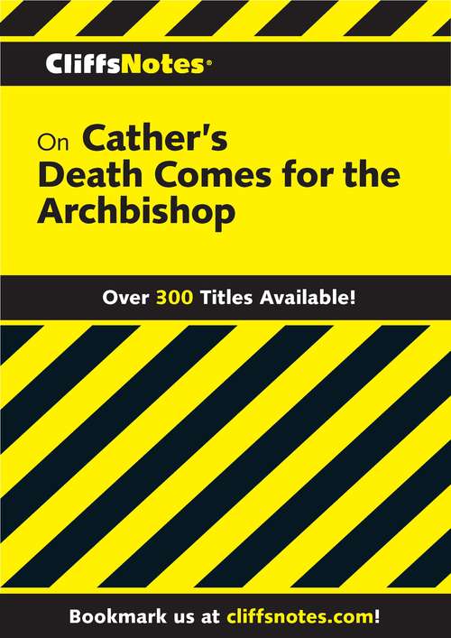 Book cover of CliffsNotes on Cather's Death Comes for the Archbishop