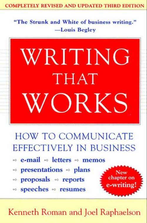 Book cover of Writing That Works, 3e