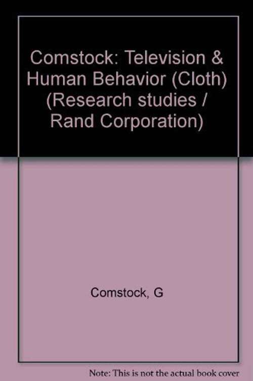 Book cover of Television and Human Behavior