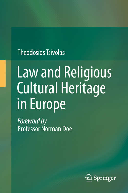 Book cover of Law and Religious Cultural Heritage in Europe