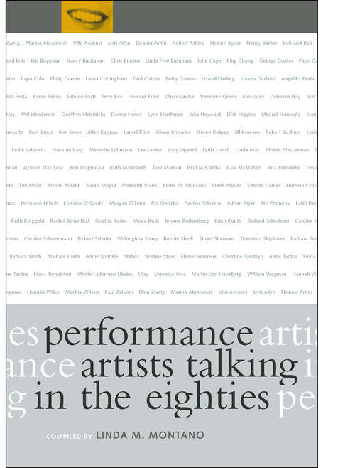 Book cover of Performance Artists Talking in the Eighties