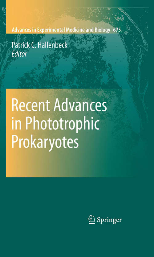 Book cover of Recent Advances in Phototrophic Prokaryotes