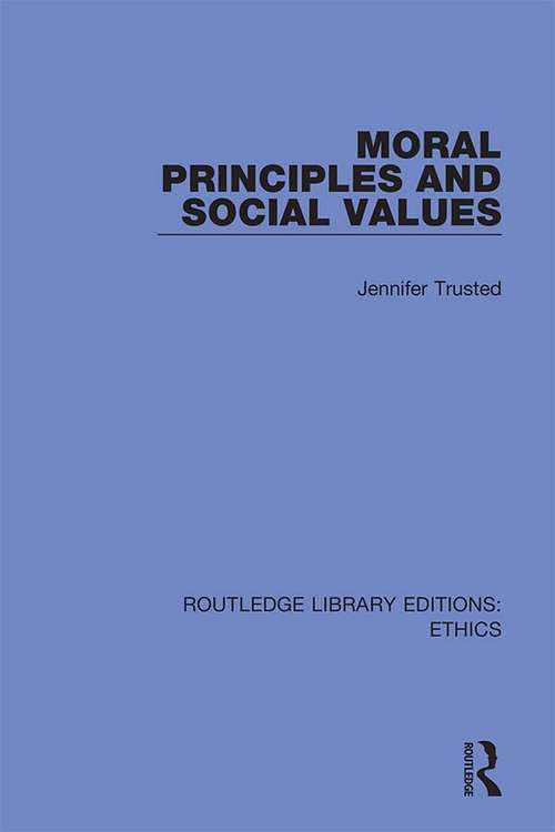 Book cover of Moral Principles and Social Values