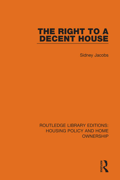 Book cover of The Right to a Decent House
