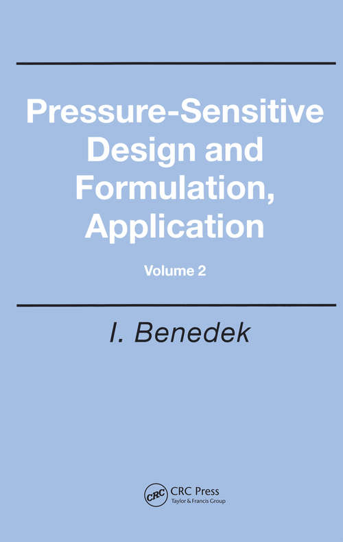 Book cover of Pressure-Sensitive Design and Formulation, Application (1)