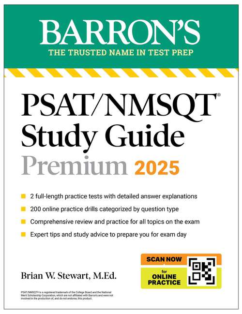 Book cover of PSAT/NMSQT Premium Study Guide: 2025: 2 Practice Tests + Comprehensive Review + 200 Online Drills (Barron's Test Prep)