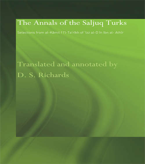 Book cover of The Annals of the Saljuq Turks: Selections from al-Kamil fi'l-Ta'rikh of Ibn al-Athir (Routledge Studies in the History of Iran and Turkey)