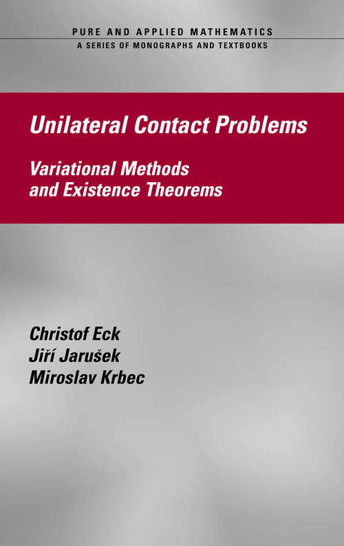 Book cover of Unilateral Contact Problems: Variational Methods and Existence Theorems (1)