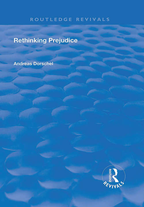 Book cover of Rethinking Prejudice (Routledge Revivals)
