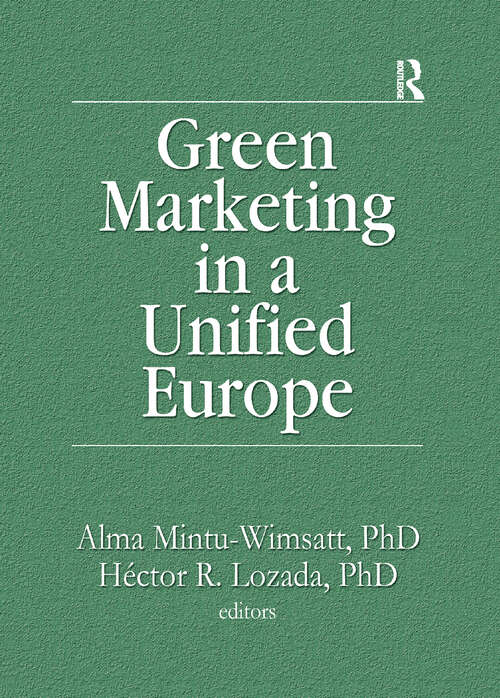 Book cover of Green Marketing in a Unified Europe