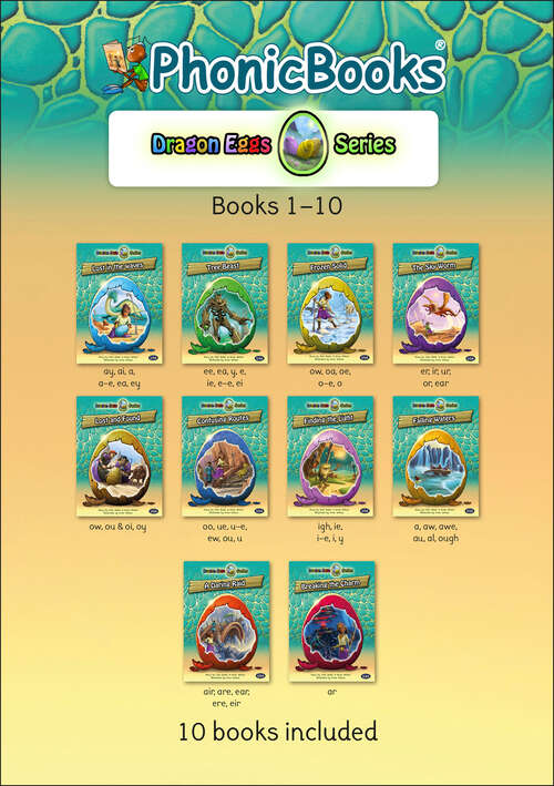 Book cover of Phonic Books Dragon Eggs: Decodable Books for Older Readers (Alternative Vowel Spellings) (Phonic Books Catch-Up Decodable Readers)