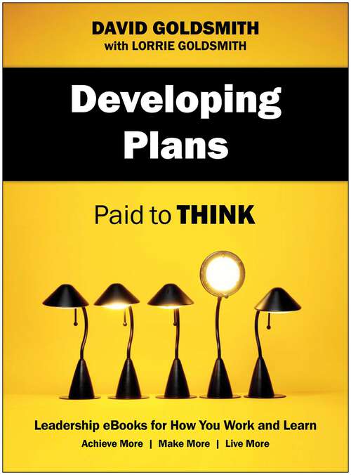 Book cover of Developing Plans: Paid to Think