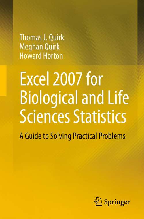 Book cover of Excel 2007 for Biological and Life Sciences Statistics