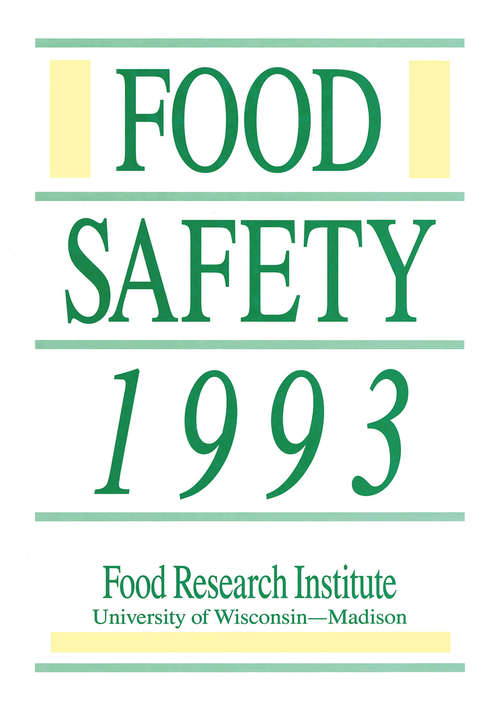 Book cover of Food Safety 1993