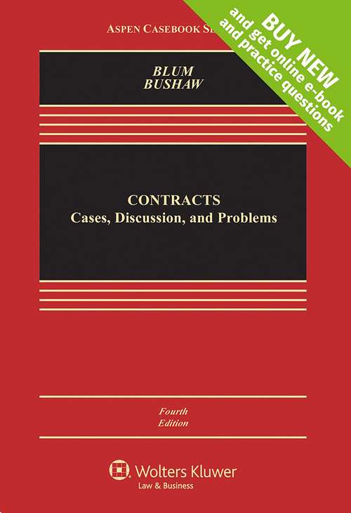 Book cover of Contracts: Cases, Discussion, and Problems (Fourth Edition) (Aspen Casebook)