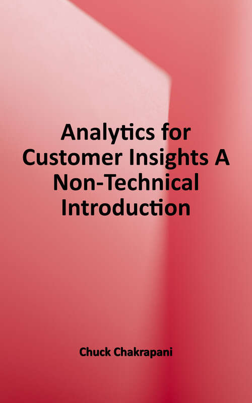 Book cover of Analytics for Customer Insights: A Non-Technical Introduction