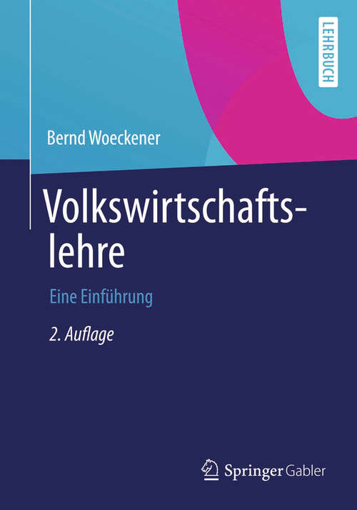 Book cover of Volkswirtschaftslehre: Eine Einführung