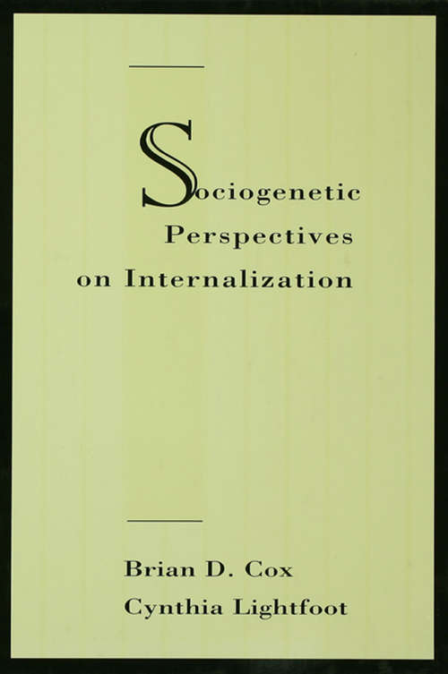 Book cover of Sociogenetic Perspectives on Internalization