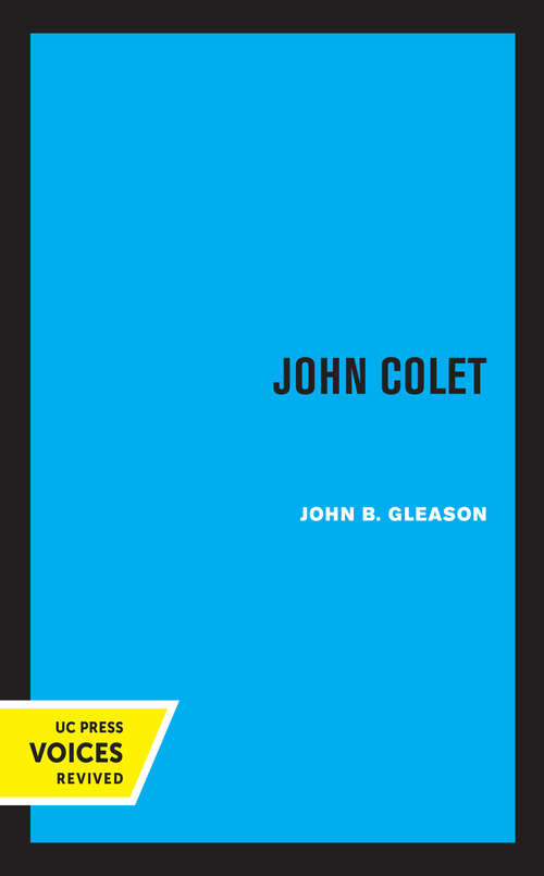 Book cover of John Colet