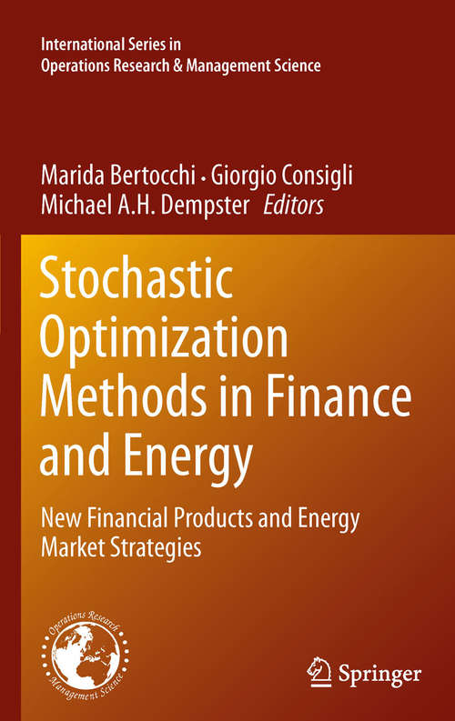 Book cover of Stochastic Optimization Methods in Finance and Energy