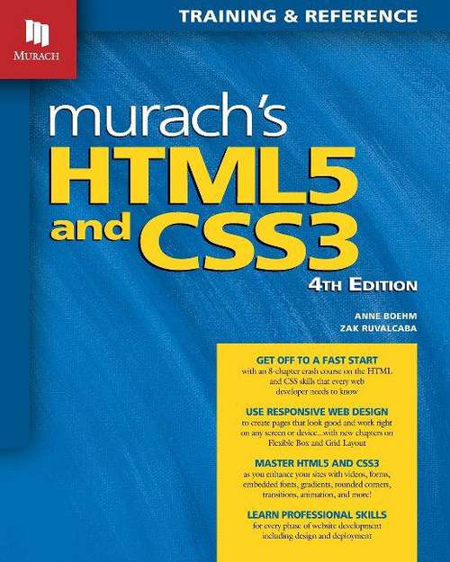 Book cover of Murach's Html5 And Css3  (Fourth Edition)