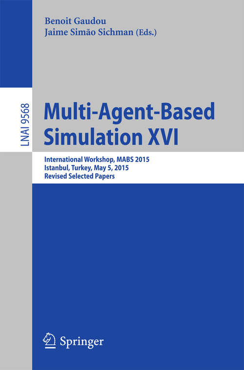 Book cover of Multi-Agent Based Simulation XVI