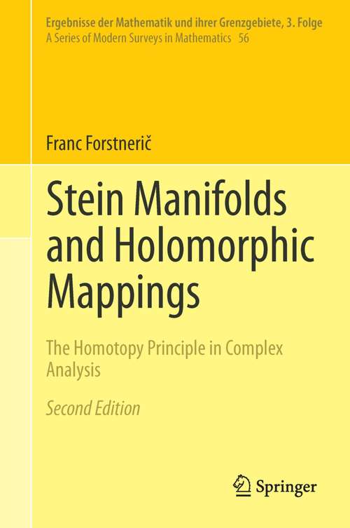 Book cover of Stein Manifolds and Holomorphic Mappings