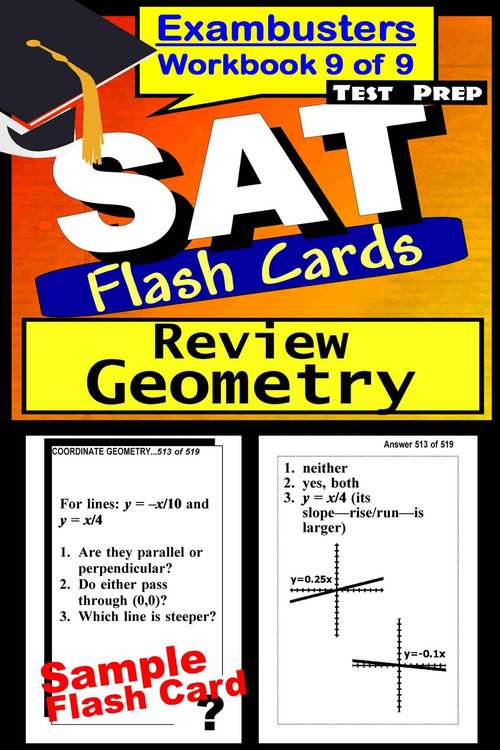 Book cover of SAT Test Prep Flash Cards: Geometry Review (Exambusters SAT Workbook: 9 of 9)