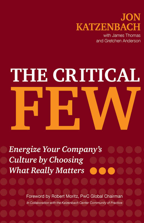 Book cover of The Critical Few: Energize Your Company’s Culture by Choosing What Really Matters