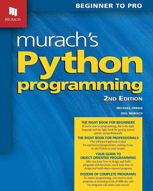 Book cover of Murach's Python Programming (Second Edition)