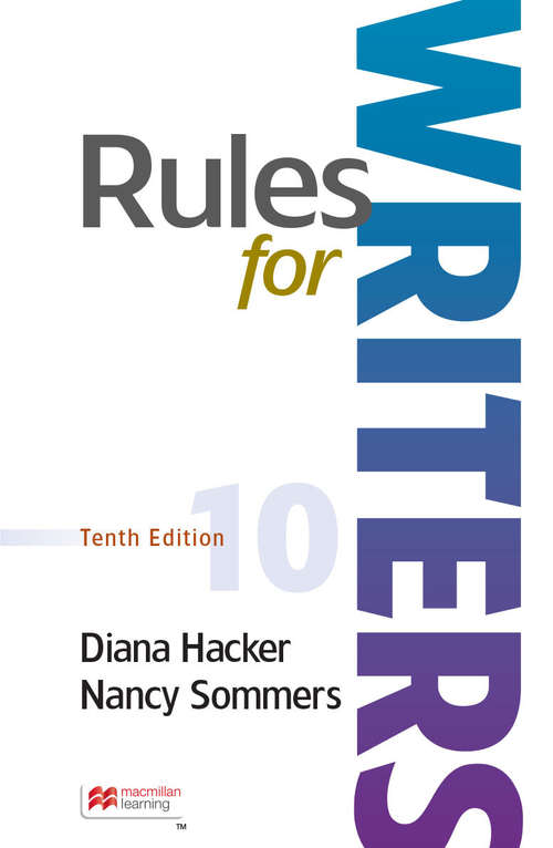 Book cover of Rules for Writers (Tenth Edition)